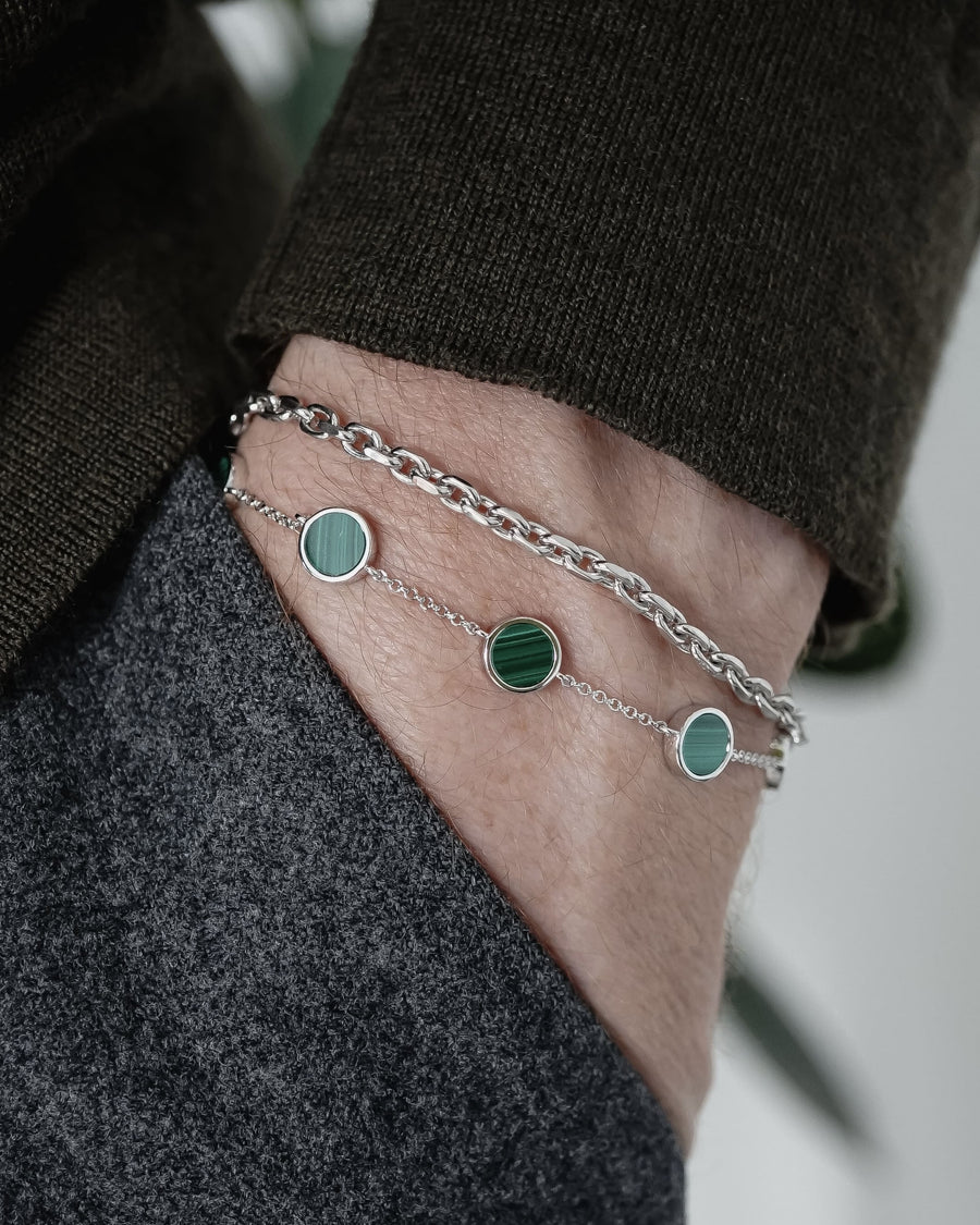 Hochwertiges 925 Silber Ketten Armband für Männer