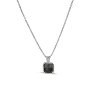 Handgefertigte 925 Sterling Silver Halskette für Herren mit Larvikit Anhänger schimmert grau grün oder blau verstellbare Länge Sprezzi Fashion