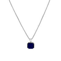Elegante 925 Sterling Silber Kette mit blauem Lapislazuli Anhänger handgefertigt verstellbar stilvoll Sprezzi Fashion