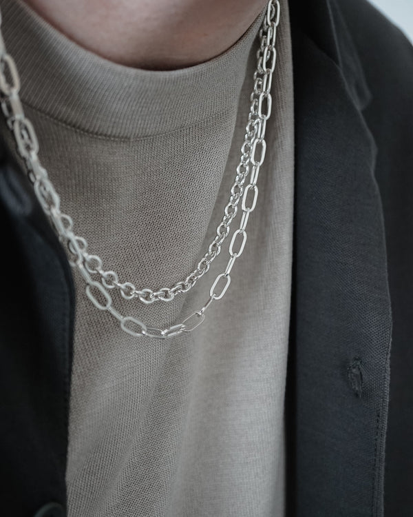 Handgemachte 925 Sterling Silver Paperclip Halskette mit Rhodium Finish Robust und Elegant fuer Streetwear Looks Sprezzi Fashion