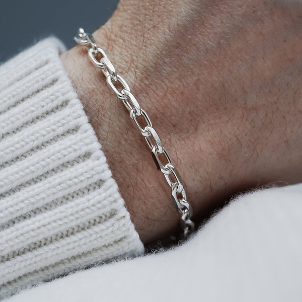 Stilvolles 925 Sterling Silver Toggle Armband für Herren handgefertigt und modern Sprezzi Fashion