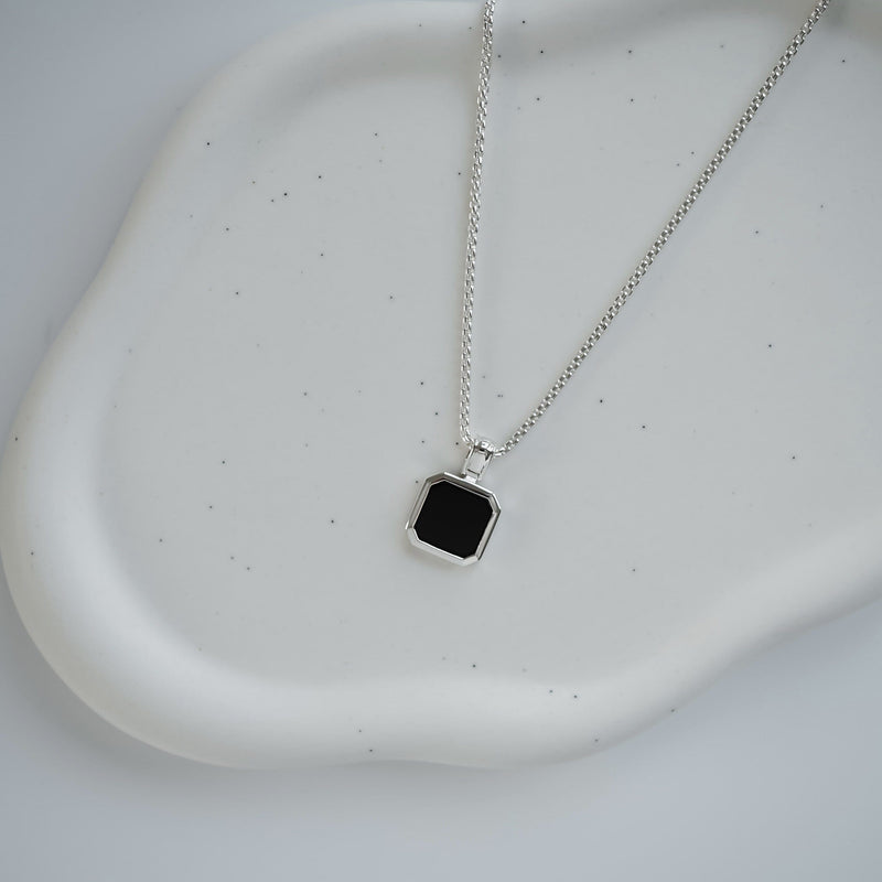 925 Sterling Silver Necklace [Onyx II] Halsketten Sprezzi 