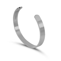 Armreif aus Edelstahl 316L in Silber mit gebürsteter Oberfläche mattes Finish handgefertigt und verstellbar Sprezzi Fashion