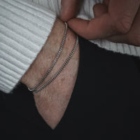 Edles Set aus Curb und Box Armbändern aus 925 Sterling Silber mit feinen Gliedern und robustem Verschluss perfekt als Geschenk für Herren Sprezzi Fashion