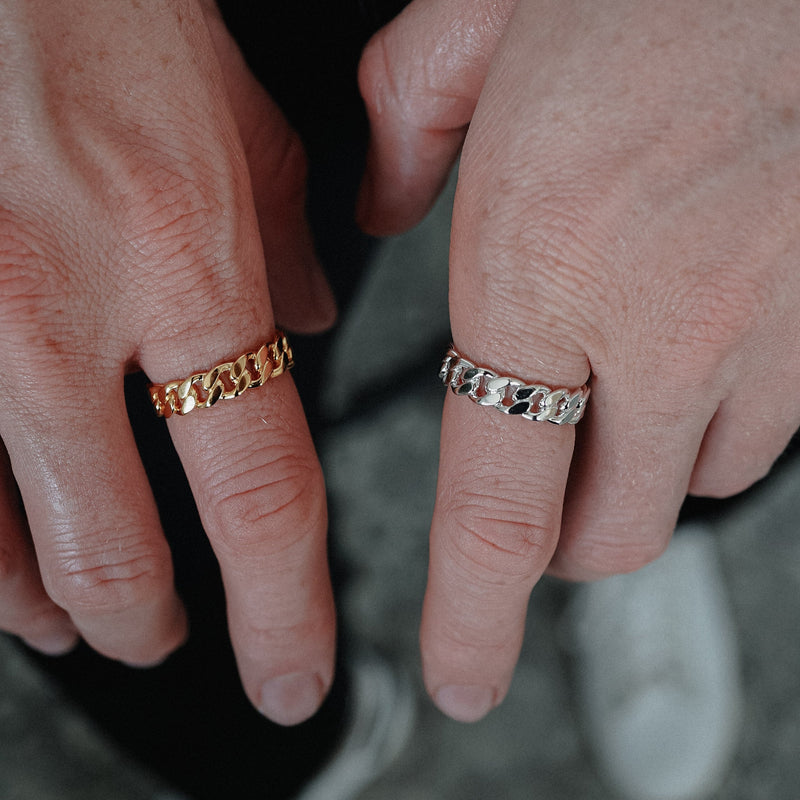 Silber Ring für Männer aus 925 Sterling Silver Cuban Ring Streetwear
