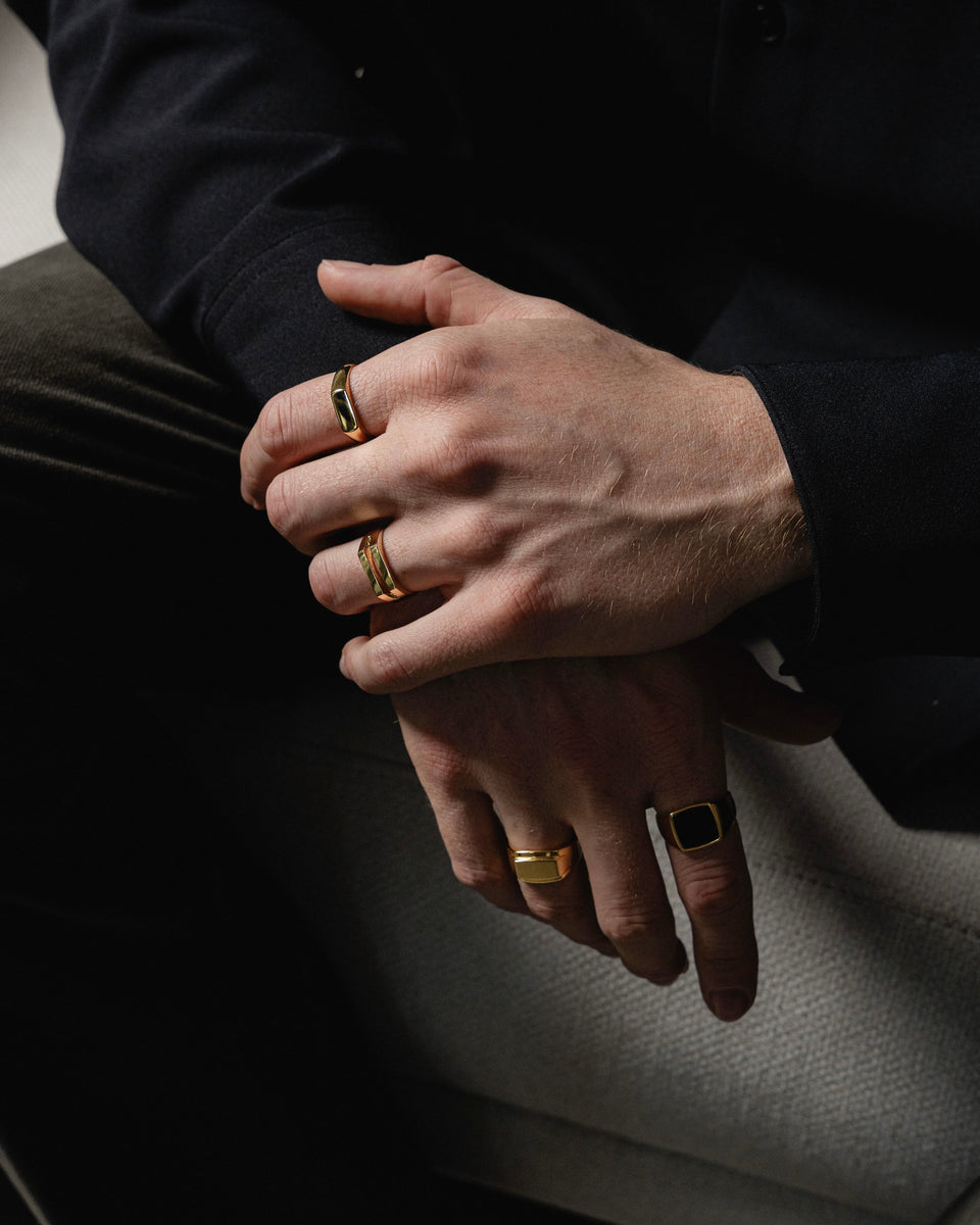 Goldringe Herren Siegelringe vergoldet hochwertig Manner Sprezzi Fashion