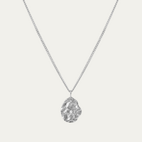 Halskette 925 Silber Anhänger [Meteorit oval]
