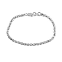 Handgefertigtes Rope Design Armband für Herren aus echtem 925 Sterling Silber mit modernem Glanz Sprezzi Fashion