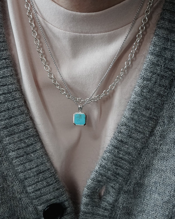 Hochwertige 925 Silber Halskette für Herren im Rolo Chain Design handgemacht Sprezzi Fashion