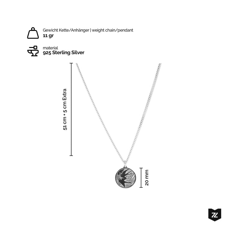 925 Sterling Silver Necklace [Peace Dove]