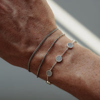 Set aus drei minimalistischen Silber Armbändern aus 925 Sterling Silber handgefertigt Sprezzi Fashion