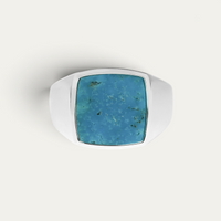 Siegelring 925 Silber mit blau-grünem Stein [Türkis]