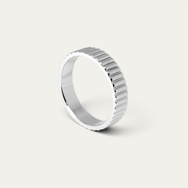 Anello Banda In Argento 925 & Oro [Linear]