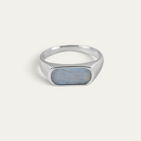 Siegelring 925 Silber mit blauem Stein [Chalcedon]