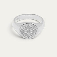 Siegelring 925 Silber & Gold [Kompass]