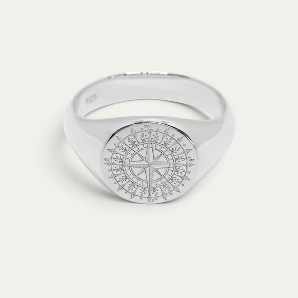 Siegelring 925 Silber & Gold [Kompass]