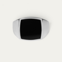 Siegelring 925 Silber mit schwarzem Stein [Onyx]