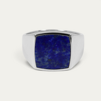 Siegelring 925 Silber mit blauem Stein [Lapislazuli]