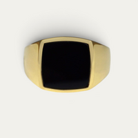 Siegelring Gold mit schwarzem Stein [Onyx]