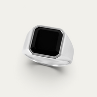 Siegelring 925 Silber mit Onyx Stein [Octagonal]