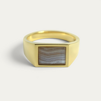Siegelring Gold mit blauem Stein [Achat]