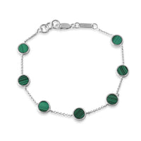 Edles Herren Armband aus 925 Silber mit grünem Malachit Stein Sprezzi Fashion