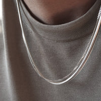 Stilvolles Halsketten Set Snake und Curb gefertigt aus 925 Sterling Silber modernes Design fuer jeden Look Sprezzi Fashion