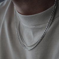 Elegantes Silber Halsketten Set mit Zopf und Curb Design aus 925 Silber, perfekt kombinierbar für Alltag und Geschenkideen – Sprezzi Fashion