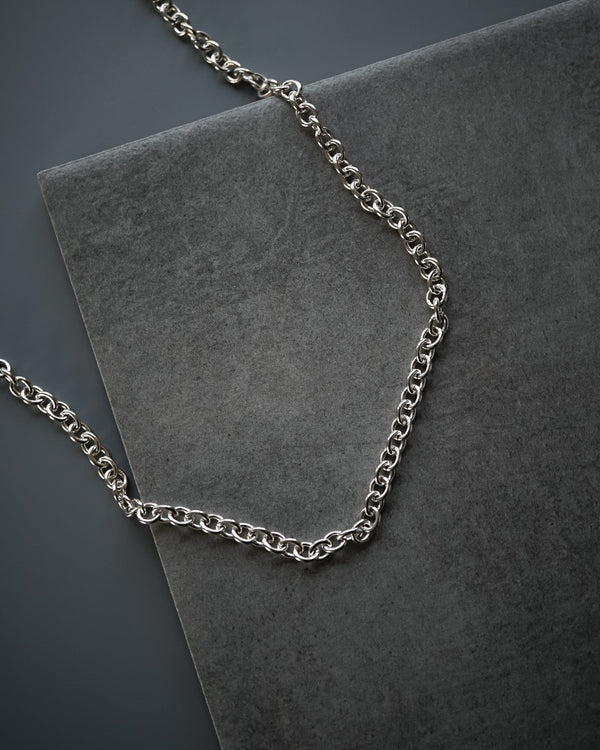 Stylische Silber Rolo Halskette für Herren Streetwear Look handgefertigt Sprezzi Fashion