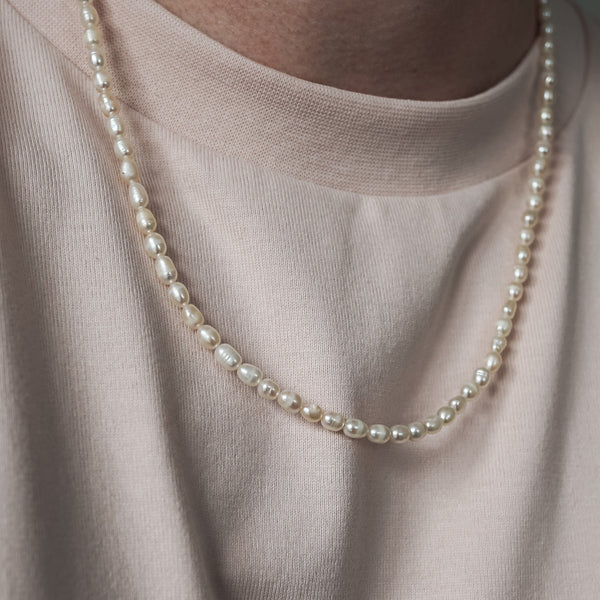 Feine Süßwasserperlen Halskette für Damen mit hochwertigem 925 Silber Verschluss Sprezzi Fashion