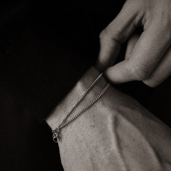 Zweiteiliges Armband Set mit Curb und Box Gliederdesign aus 925 Silber stilvoll handgefertigt und ideal als Geschenk Sprezzi Fashion