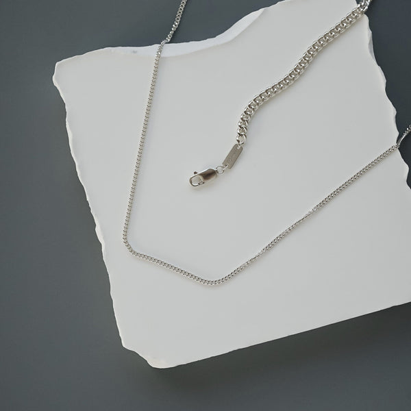 Curb Chain & Bracelet Set Sprezzi Silver Silver 
