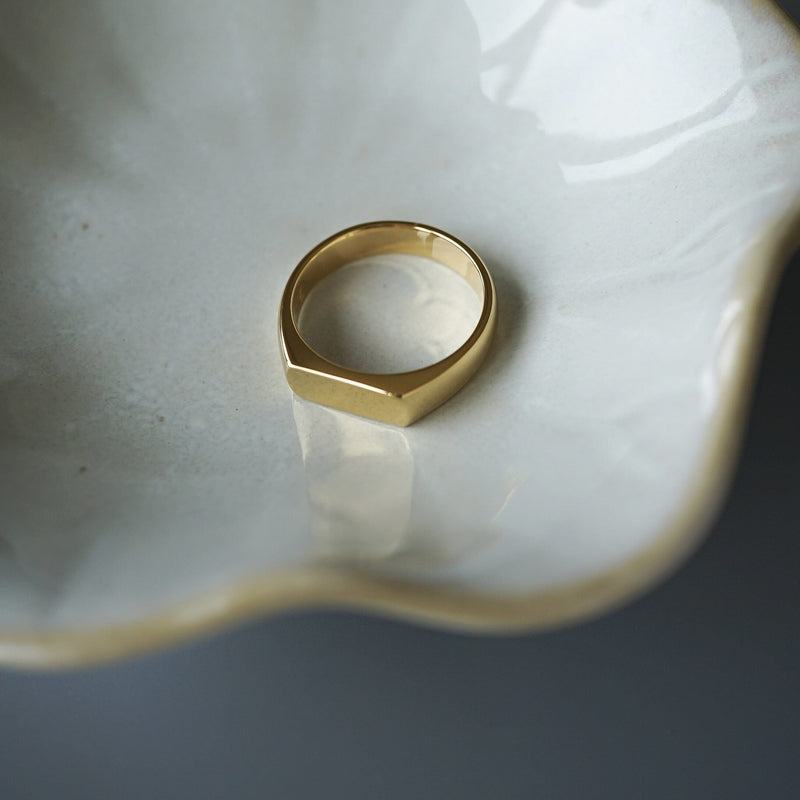 Minimalistischer Herren Ring aus 925 Sterling Silber und Gold
