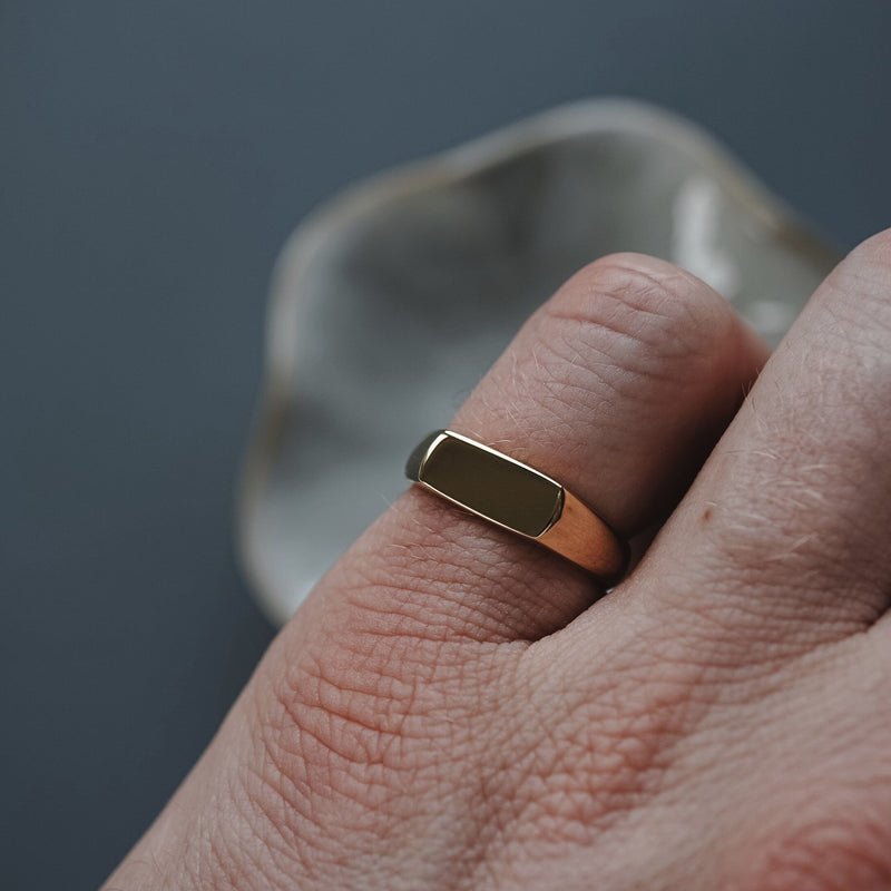 Minimalistischer Herren Ring aus 925 Sterling Silber und Gold