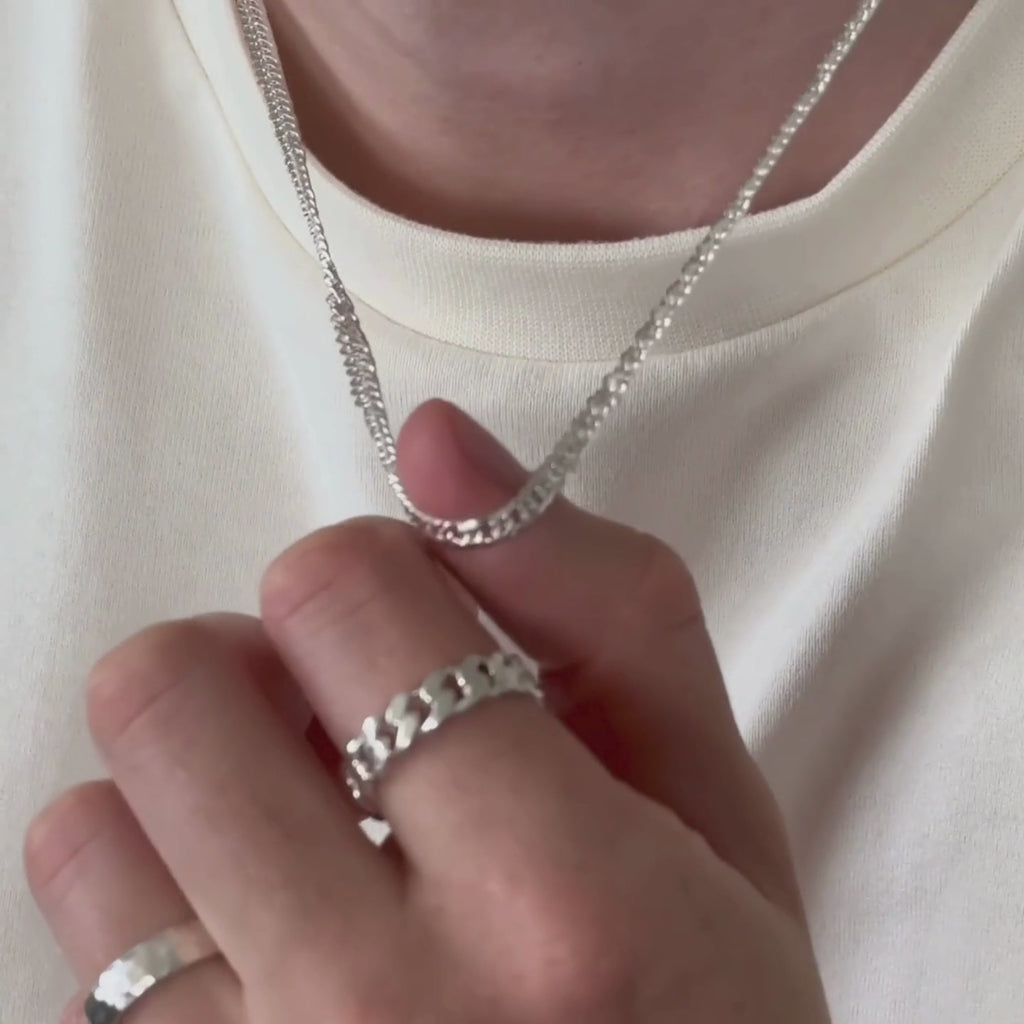 Luxuriöse Cuban Chain Halskette für Herren aus 925 Sterling Silber designed für Streetwear und Alltag Sprezzi Fashion
