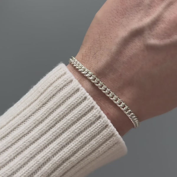 Silber Armband für Herren mit zusätzlicher Rhodium Beschichtung für Glanz und Schutz Sprezzi Fashion