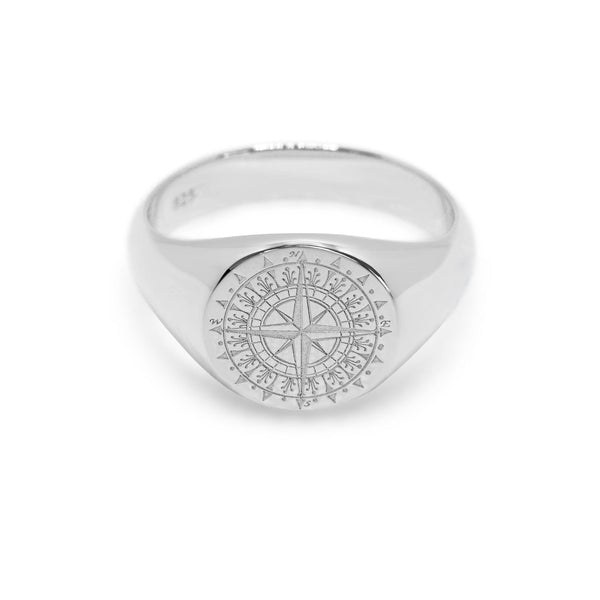 Kompass Ring aus 925 Sterling Silber für Männer klassisch Sprezzi Fashion