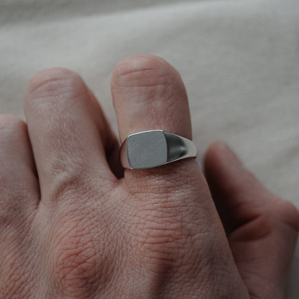 Minimalistischer 925 Silberring für Männer Siegelring