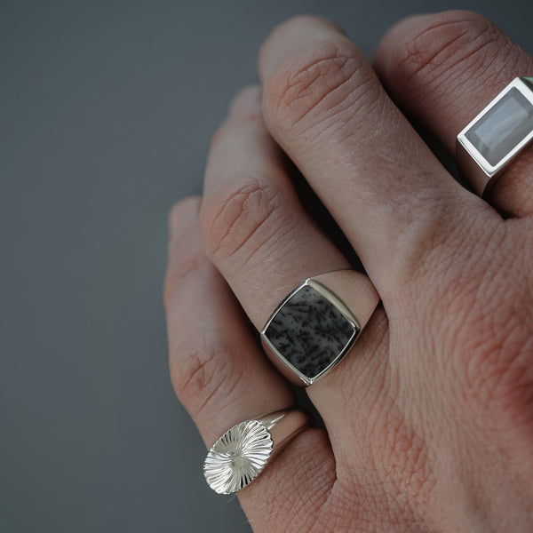 Schmuck Set für Männer aus verschiedenen Silbernen Ringen aus 925 Sterling Silver