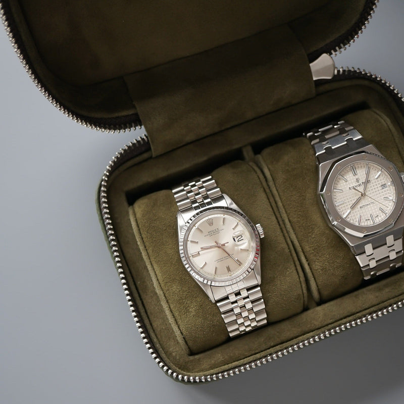 Uhrenbox 2 Uhren [Khaki] Uhrenrollen Sprezzi 
