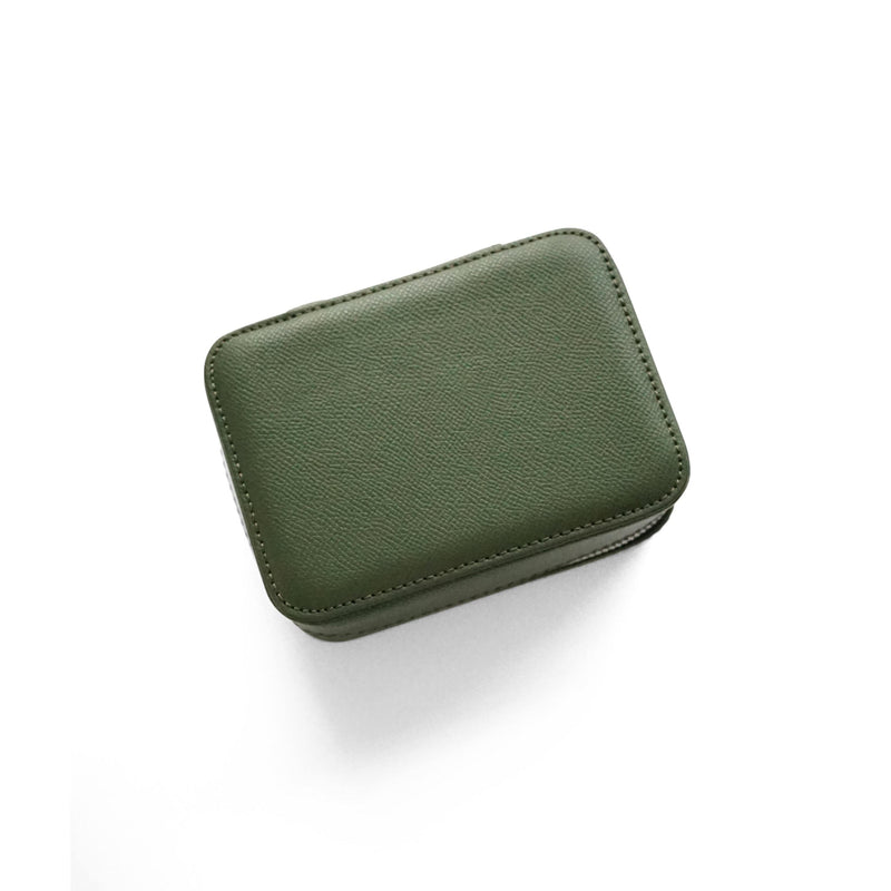 Luxuriöse Leder Uhrenbox khaki grün Aufbewahrung für bis zu 2 Uhren Sprezzi Fashion