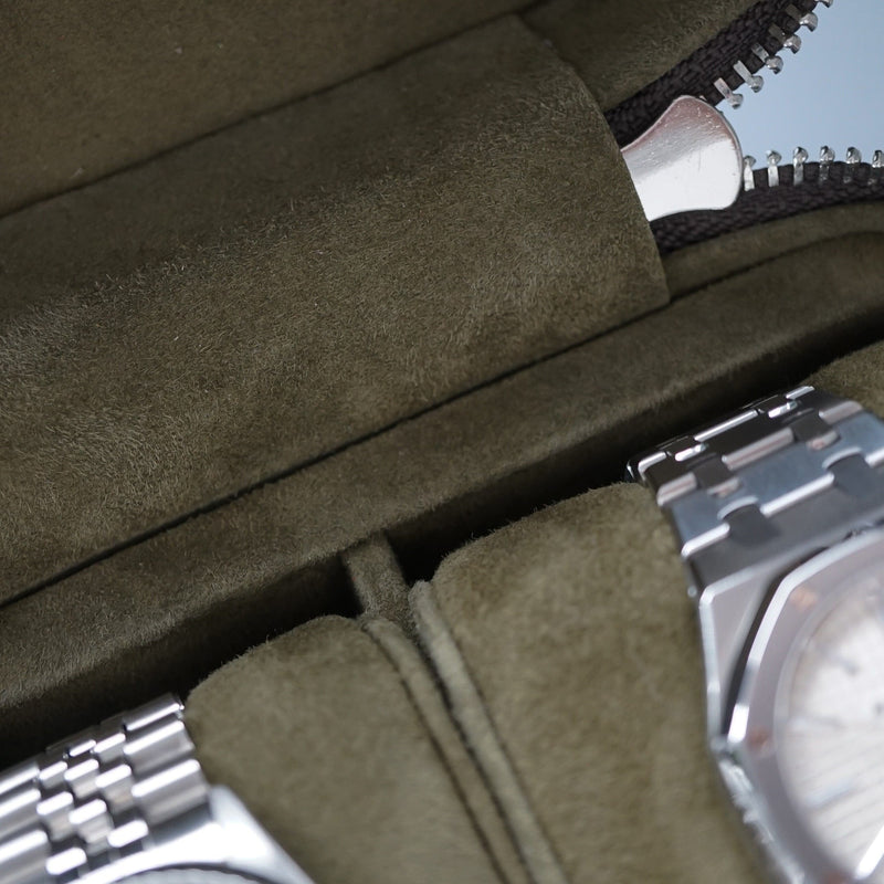 Uhrenbox 2 Uhren [Khaki] Uhrenrollen Sprezzi 