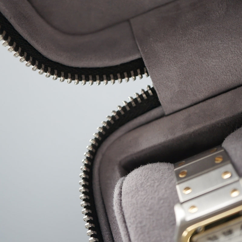 Luxuriöse Leder Uhrenbox schwarz Aufbewahrung für bis zu 2 Uhren Sprezzi Fashion