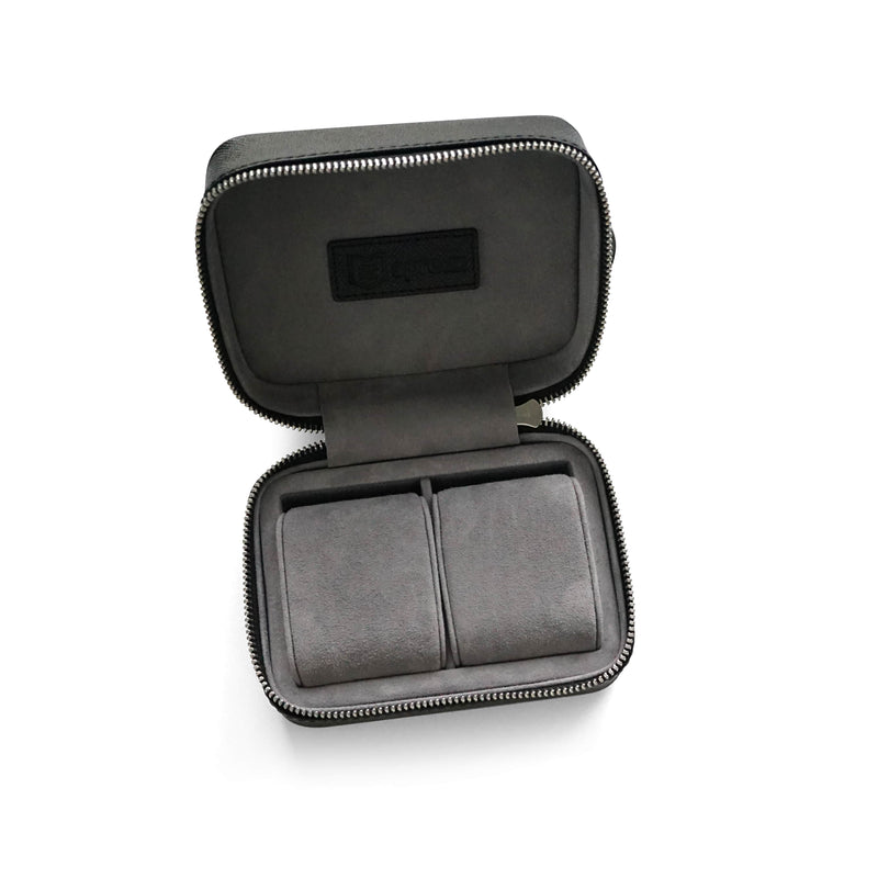 Luxuriöse Leder Uhrenbox schwarz Aufbewahrung für bis zu 2 Uhren Sprezzi Fashion
