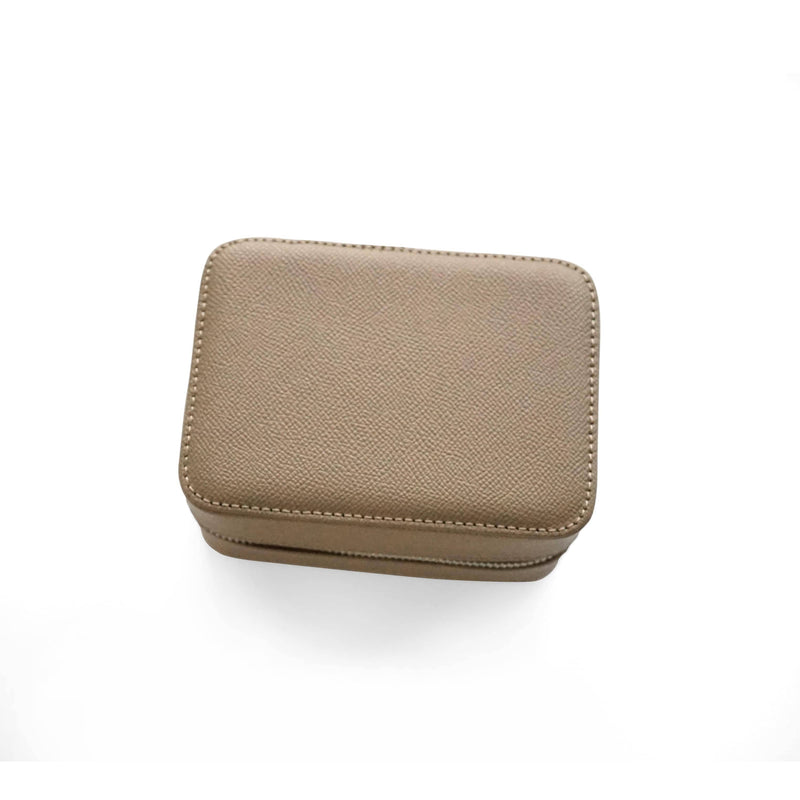 Luxuriöse Leder Uhrenbox taupe Aufbewahrung für bis zu 2 Uhren Sprezzi Fashion
