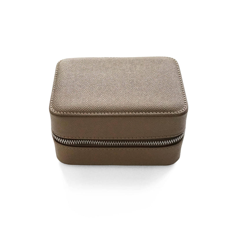Luxuriöse Leder Uhrenbox taupe Aufbewahrung für bis zu 2 Uhren Sprezzi Fashion