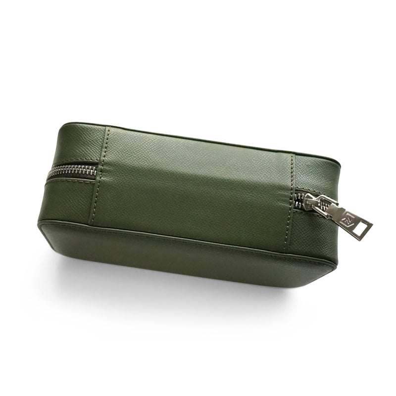 Luxuriöse Leder Uhrenbox khaki grün Aufbewahrung für bis zu 3 Uhren von Sprezzi Fashion