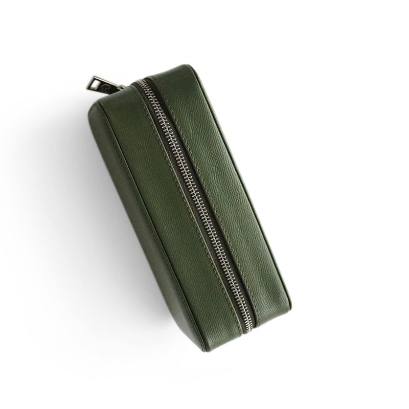 Luxuriöse Leder Uhrenbox khaki grün Aufbewahrung für bis zu 3 Uhren von Sprezzi Fashion