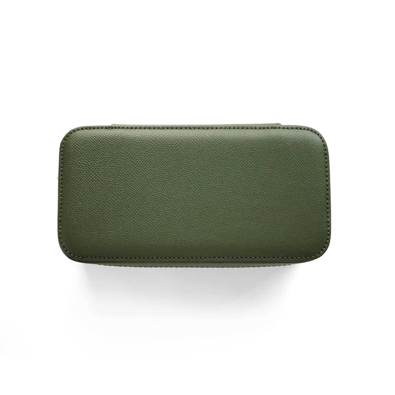 Luxuriöse Leder Uhrenbox khaki grün Aufbewahrung für bis zu 3 Uhren von Sprezzi Fashion