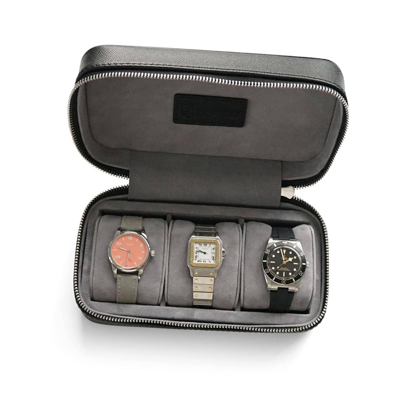 Luxuriöse Leder Uhrenbox Aufbewahrung für bis zu 3 Uhren von Sprezzi Fashion